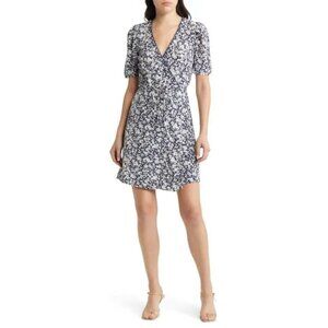 NWT & Other Stories Blue Floral Print Wrap Minidress 12